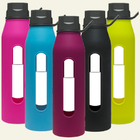 Odourless Silicone Bottle Sleeve , Portable Silicone Glass Covers FDA Approved